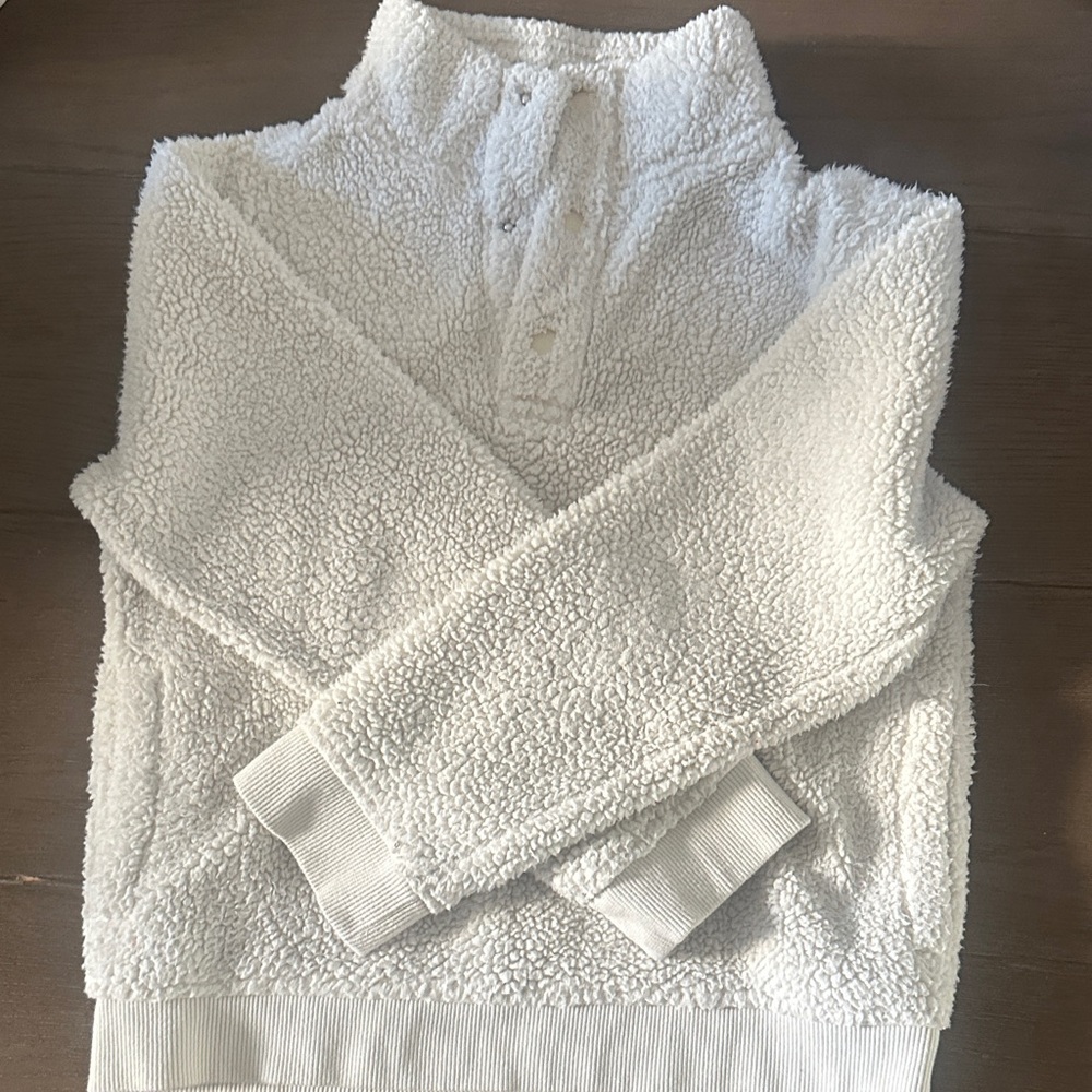 Janie and Jack White Sherpa Pullover